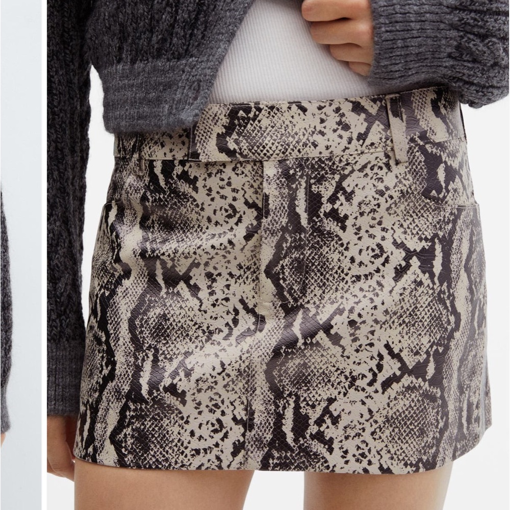 Snakeskin Mini Skirt